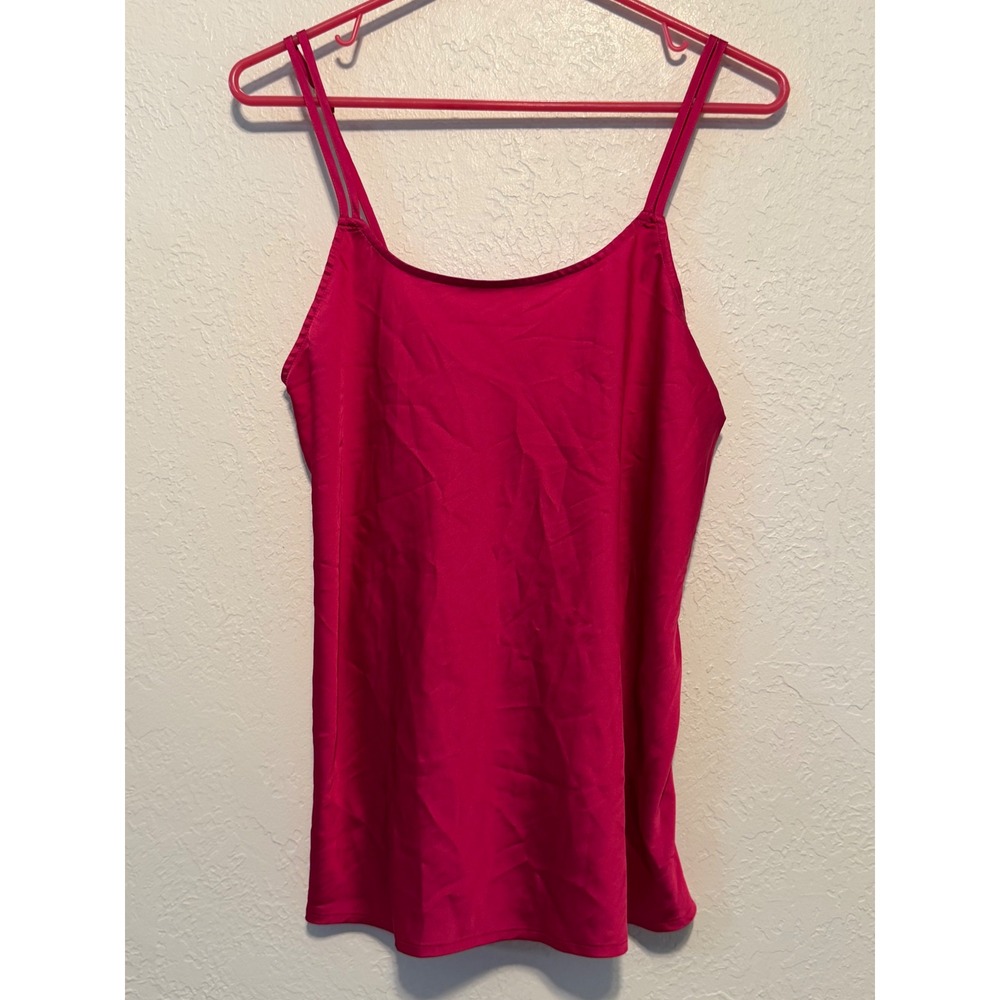 Soma Intimates Pink Satin Camisole Adjustable Double Strap Sleep Top Small
